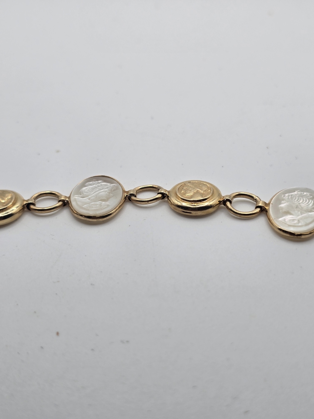 14k Gold Cameo Link Bracelet - Picture 8 of 8